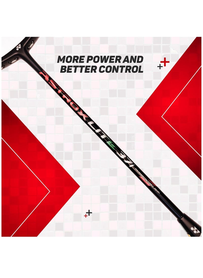Yonex Astrox Lite 37i Graphite Badminton Racquet | 30 lbs Tension | Lightweight | Isometric Head Shape | Solid Frame & Slim Shaft | Black, Standard, G4 5U Grip  - Image 5