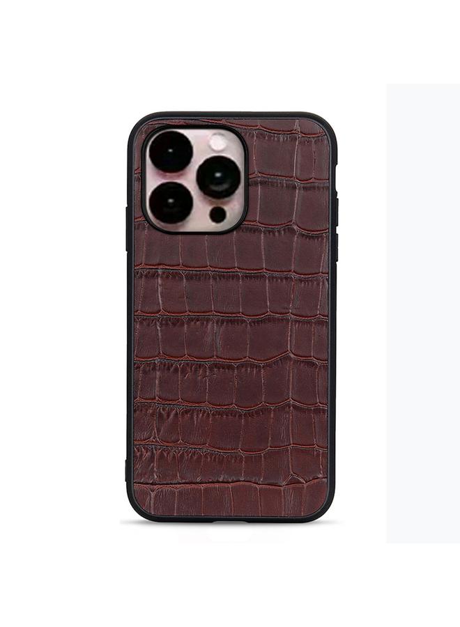 S-TOP Case For iPhone 14 Pro Max Crocodile Texture Genuine Leather Phone Case - Image 1