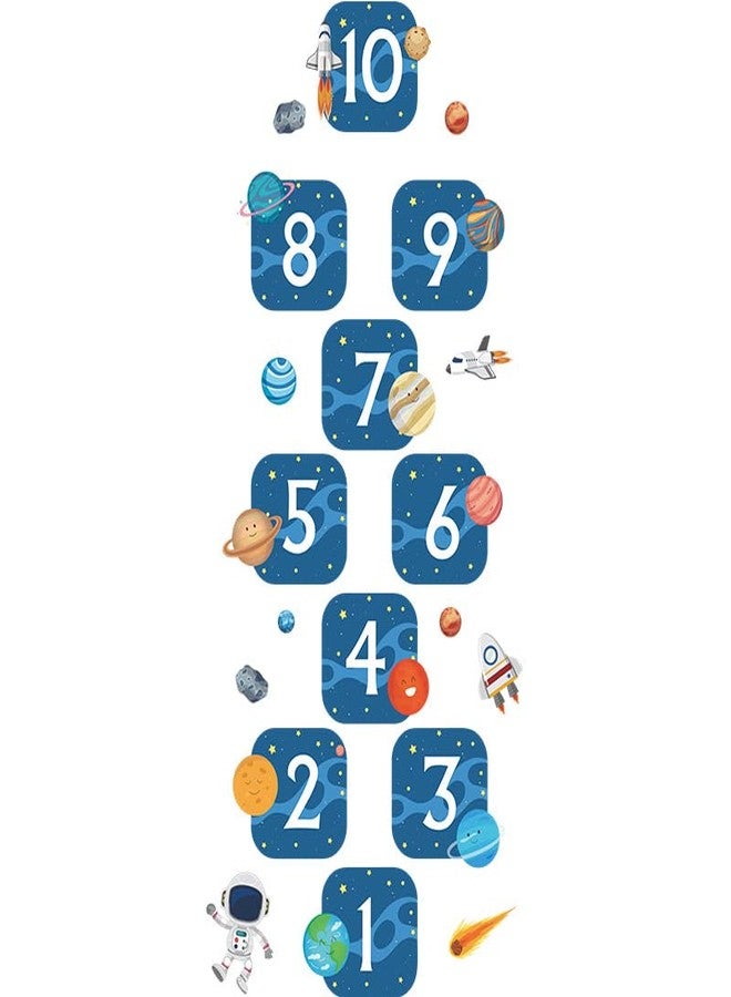 MAAGHI Number Hopscotch Game Floor Decor Stickers, Creative Cartoon Decoration Wallpaper Sticker, DIY Digital Grid Game Wall Decor for Baby Kids Room Bedroom (Blue)-Self-Adhesive - Image 1
