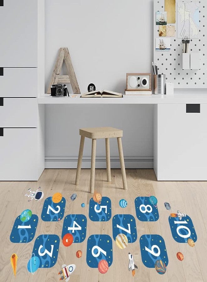 MAAGHI Number Hopscotch Game Floor Decor Stickers, Creative Cartoon Decoration Wallpaper Sticker, DIY Digital Grid Game Wall Decor for Baby Kids Room Bedroom (Blue)-Self-Adhesive - Image 5