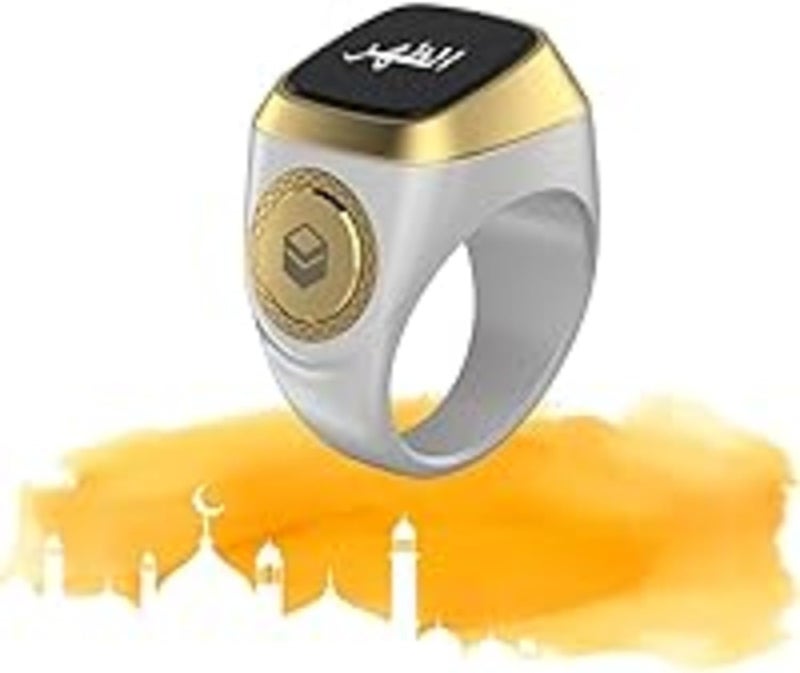 Tasbih Zikr Ring- Muslim Prayer- Prayer Timing Reminder OLED Display Tasbih Counter Smart Ring Wearable Technology Waterproof Variable in Size - Image 2