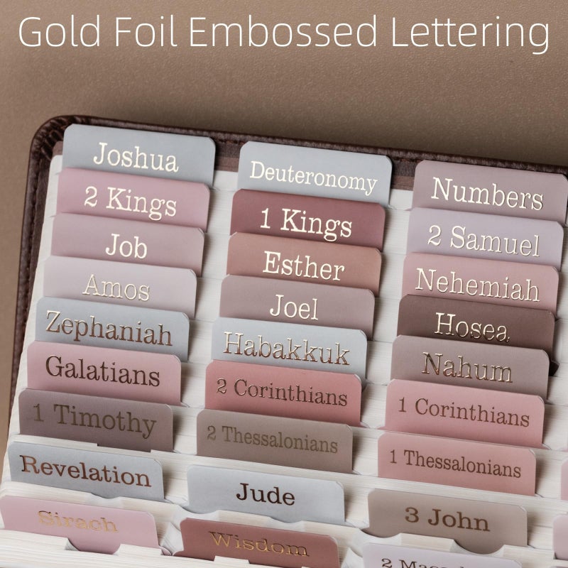 UPAFEXXI-Laminated Bible Tabs with Book Summaries(Gold Foil Embossed Lettering), Bible Tabs for Women and Men, Reposition Large Print Stickers, Easy to Read, 80Chapters Labels for Easy Navigation - Image 3