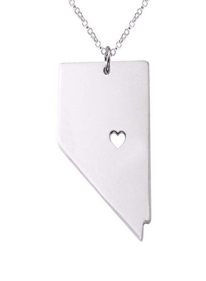 آرت أتاك قلادة "أحب نيفادا" من الفولاذ المقاوم للصدأ من آرت أتاك، قلادة على شكل قلب مع خريطة ولاية نيفادا باللونين الفضي والذهبي (فضي) - Image 2