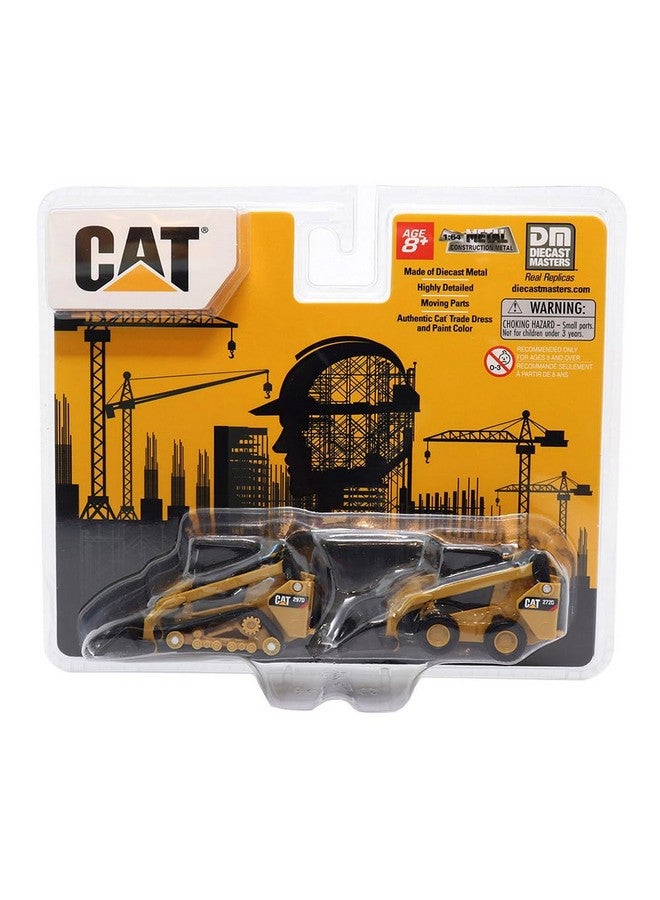 Diecast Masters | 1:64 Scale Cat 272D2 Skid Steer Loader & Cat 297D2 Compact Track Loader Twin Pack | Model 84647CS - Image 2