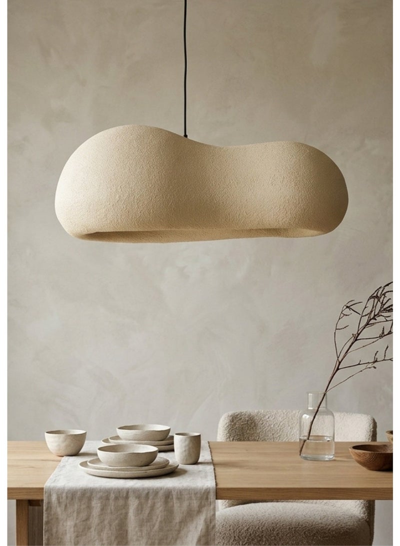 Dune Flow Organic Pendant Light – Handcrafted Fiberglass Hanging Lamp, Modern Sculptural Ceiling Light for Dining Room, Living Room & Contemporary Interiors, D36 x L70 x H24 cm - Image 1
