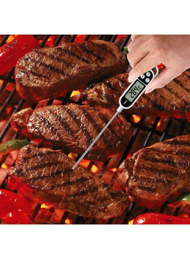 MOSH Digital Meat Thermometer Instant Read - Food Probe Temperature Sensor, LCD Display, Celsius/Fahrenheit Switch, Fast & Accurate, 5.6" Stainless Steel, for BBQ, Kitchen, Cooking - Image 2