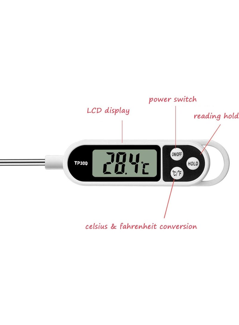 MOSH Digital Meat Thermometer Instant Read - Food Probe Temperature Sensor, LCD Display, Celsius/Fahrenheit Switch, Fast & Accurate, 5.6" Stainless Steel, for BBQ, Kitchen, Cooking - Image 4