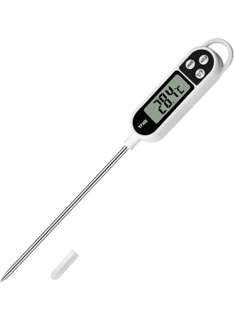 MOSH Digital Meat Thermometer Instant Read - Food Probe Temperature Sensor, LCD Display, Celsius/Fahrenheit Switch, Fast & Accurate, 5.6" Stainless Steel, for BBQ, Kitchen, Cooking - Image 1