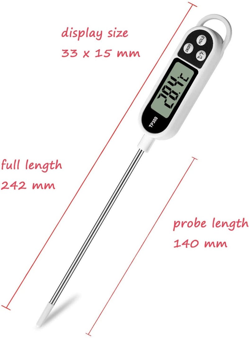 MOSH Digital Meat Thermometer Instant Read - Food Probe Temperature Sensor, LCD Display, Celsius/Fahrenheit Switch, Fast & Accurate, 5.6" Stainless Steel, for BBQ, Kitchen, Cooking - Image 3