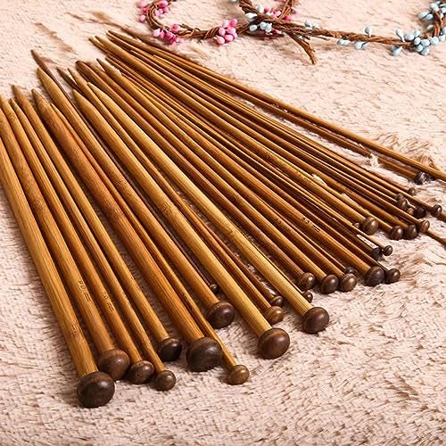 Maharsh 36 pcs 18 Size Wood Knitting Needle Set 25cm or 35 cm Small to Large 2-10mm, Sturdy Round Blunt Yarn Knitting Needles Tool Kit - Image 2