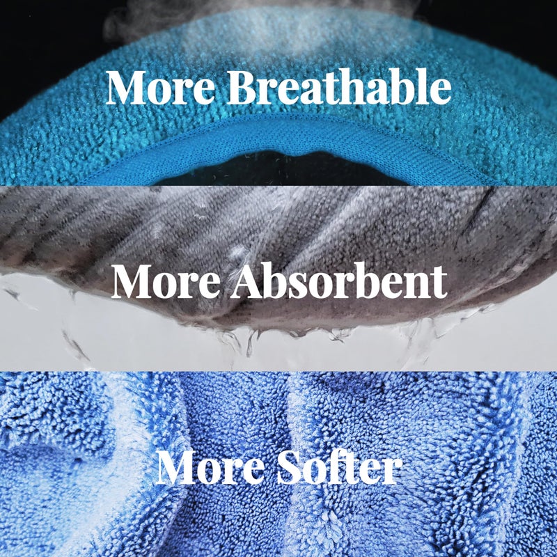 Youlertex Microfiber Hair Towel Wrap For Women  2 Pack 10 Inch X 26 Inch  Super Absorbent Quick Dry Hair Turban For Drying Curly  Long & Thick Hair (White) - Image 3