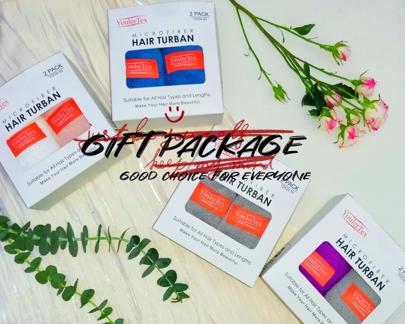 Youlertex Microfiber Hair Towel Wrap For Women  2 Pack 10 Inch X 26 Inch  Super Absorbent Quick Dry Hair Turban For Drying Curly  Long & Thick Hair (White) - Image 5