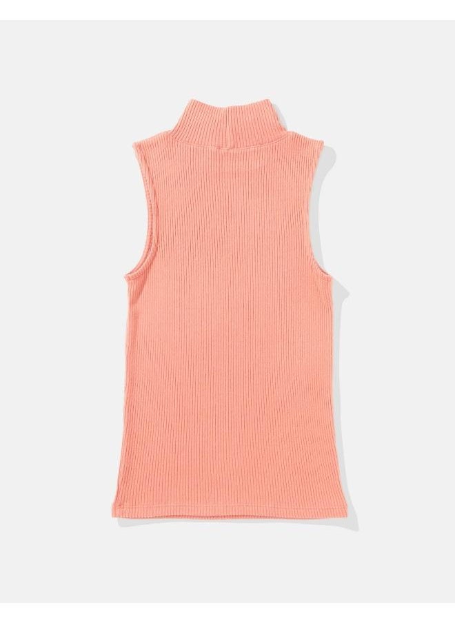 American Eagle - AE Ribbed Mock Neck Tank Top - Image 1