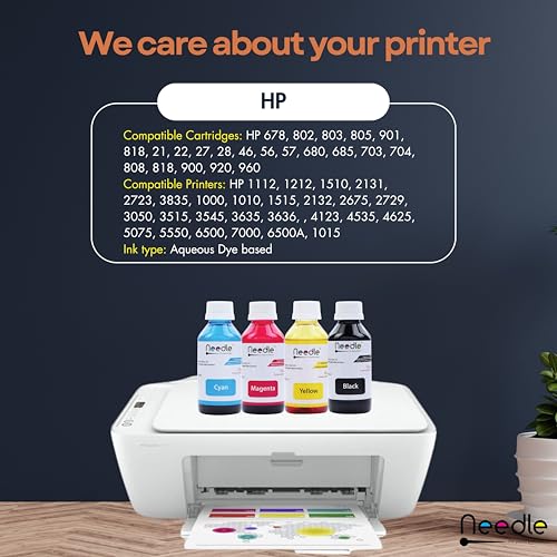 needle ; Pin point precision Needle 4x100gms Cartridge Inkjet Ink Refill | Made in India | Compatible with Inkjet Printers | Easy Ink Refilling Solution (CMYK) - Image 4