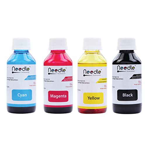 needle ; Pin point precision Needle 4x100gms Cartridge Inkjet Ink Refill | Made in India | Compatible with Inkjet Printers | Easy Ink Refilling Solution (CMYK) - Image 1
