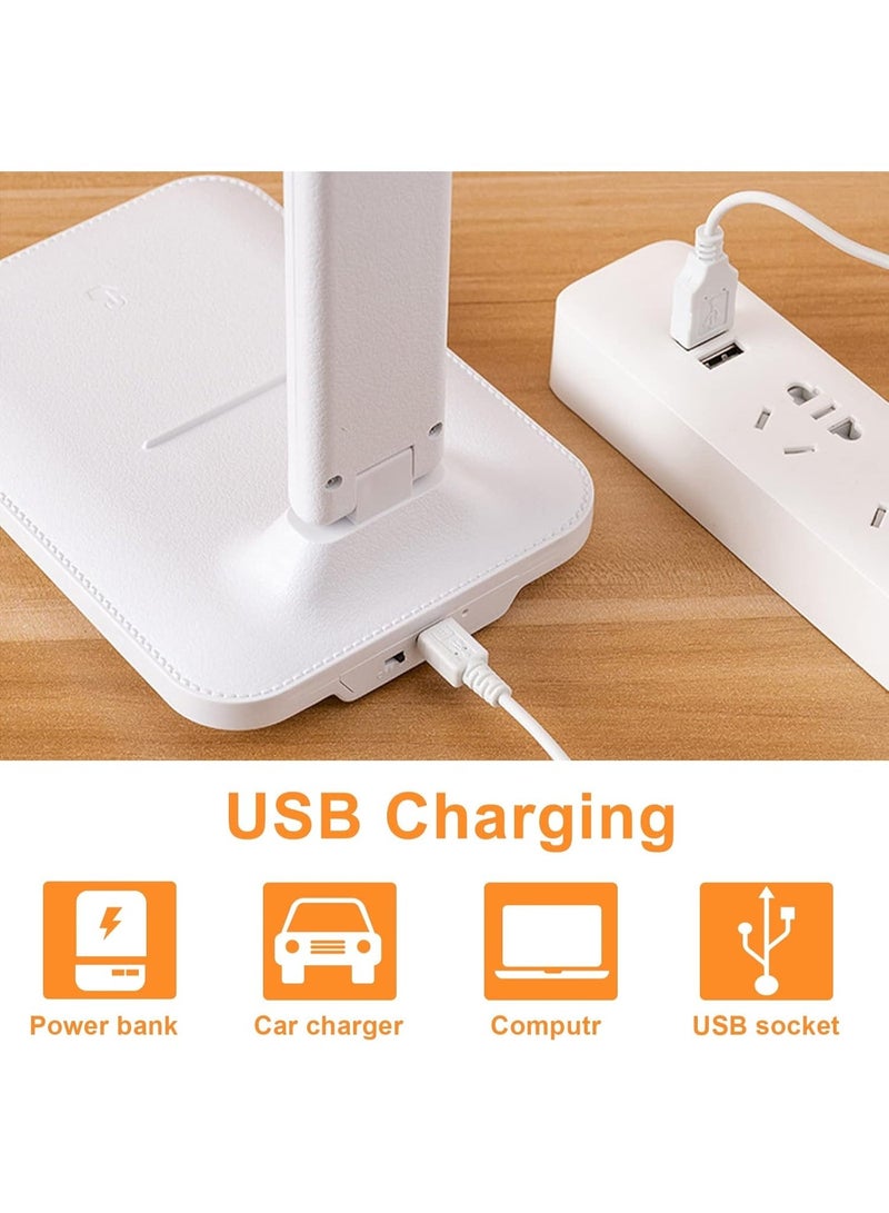LED Desk Lamp Dimmable Table Lamp with 3 Color Modes 5 Brightness Levels Touch Control Eye-Caring Desk Lamp with USB Port for Reading Bedroom Study - Image 2
