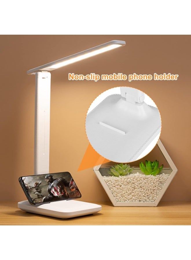 LED Desk Lamp Dimmable Table Lamp with 3 Color Modes 5 Brightness Levels Touch Control Eye-Caring Desk Lamp with USB Port for Reading Bedroom Study - Image 5