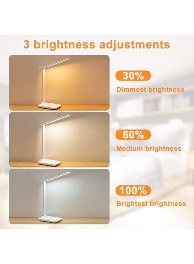 LED Desk Lamp Dimmable Table Lamp with 3 Color Modes 5 Brightness Levels Touch Control Eye-Caring Desk Lamp with USB Port for Reading Bedroom Study - Image 4