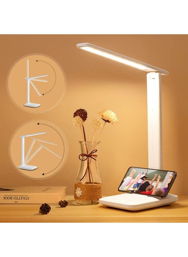 LED Desk Lamp Dimmable Table Lamp with 3 Color Modes 5 Brightness Levels Touch Control Eye-Caring Desk Lamp with USB Port for Reading Bedroom Study - Image 1