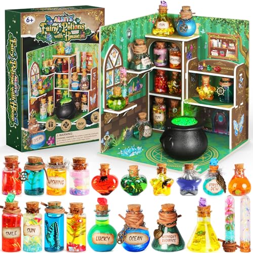 Alritz Potion Kits for Kids Magic Fairy Potions Mixie with House 20 Bottles Creative Craftes Toys for Birthday Party Gift for Girls and Boys 6 7 8 9 10 Years Old - Image 1