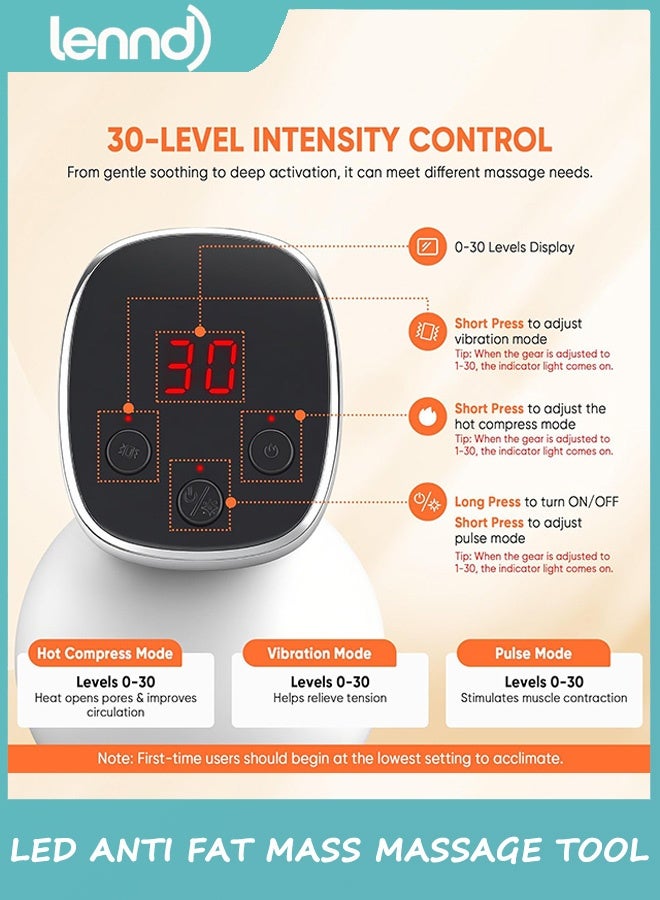 LENND Drainage Massager & Anti Cellulite Massage Tool, Helps Reduce Stretch Marks & Cellulite, for Legs, Arms & Belly, Body Sculpting Machine with Microcurrent, Light, Heat & Vibration - Image 4