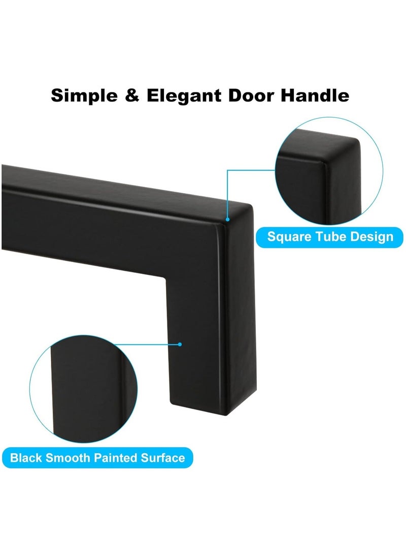 Generic - 5 Pack Black Square Cabinet Pulls Drawer Handle Stainless Steel Modern Hardware for Kitchen and Bathroom Cupboard Dresser Center 96mm - Image 1