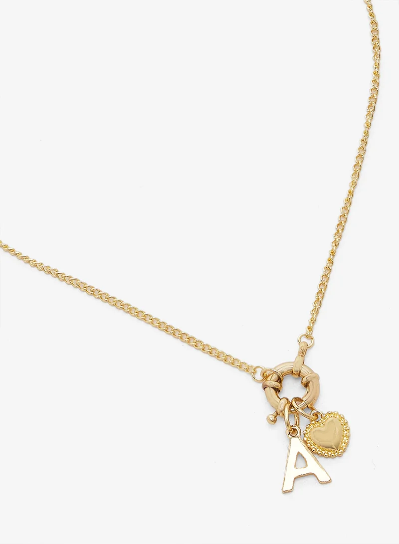 ELLA Gold Detail Necklace With Charms