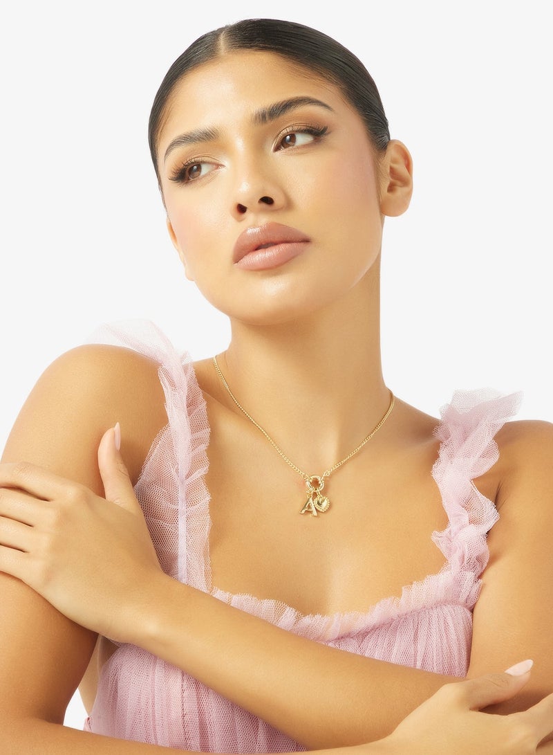 ELLA Gold Detail Necklace With Charms - Image 1
