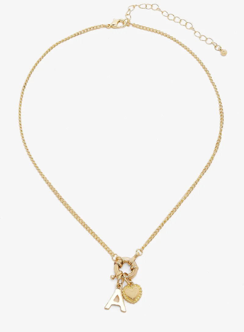 ايلا قلادة بتفاصيل ذهبية مع تعليقات