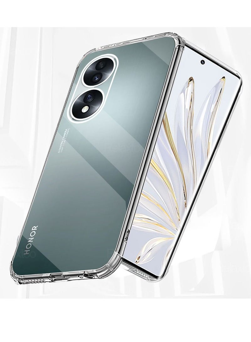 BORTONY Honor 70 Clear Case Cover Shockproof flexible Silicone Bumper Cover Transparent Anti scratch TPU Full Camera Protection designed for Honor 70 - Image 1
