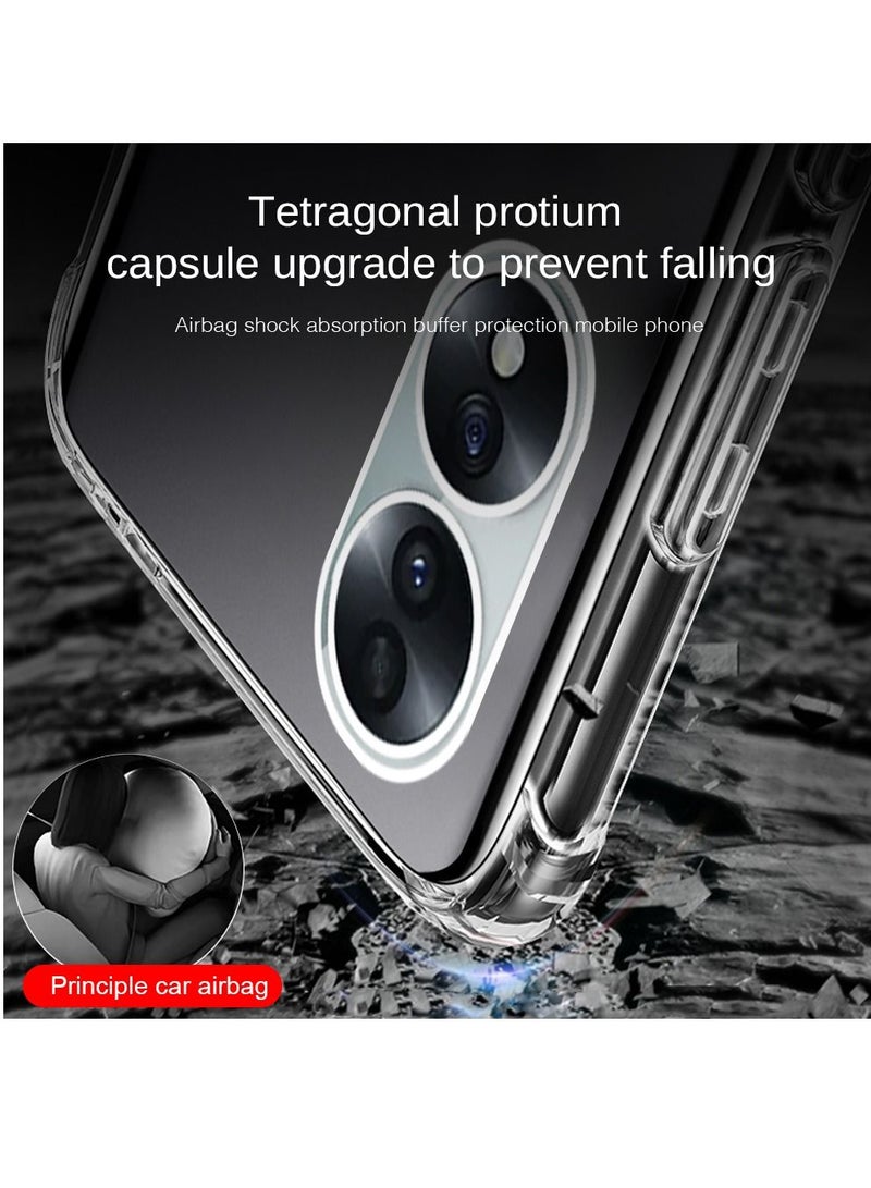 BORTONY Honor 70 Clear Case Cover Shockproof flexible Silicone Bumper Cover Transparent Anti scratch TPU Full Camera Protection designed for Honor 70 - Image 4