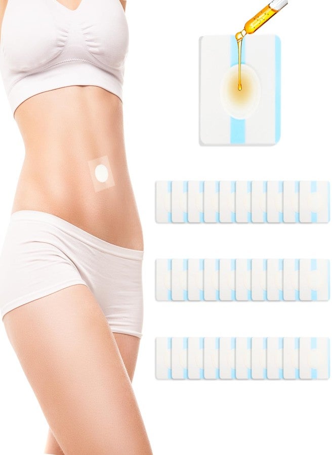 HSEM 30Pcs Castor Oil Patches for Belly Button, Castor Oil Pack Wrap, Self-Adhesive Disposable Leak-Proof Organic Cotton Pads, Oil Absorbent PU Film Patch for Skin Care, No Castor Oils Included - Image 1