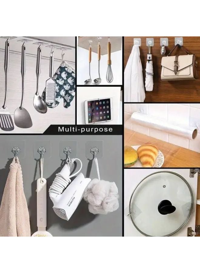 16 قطعة من خطافات التخزين الشفافة القوية الخالية من الثقوب والخياطة، رف نانو حائطي قوي وملصقات تخزين - Image 3