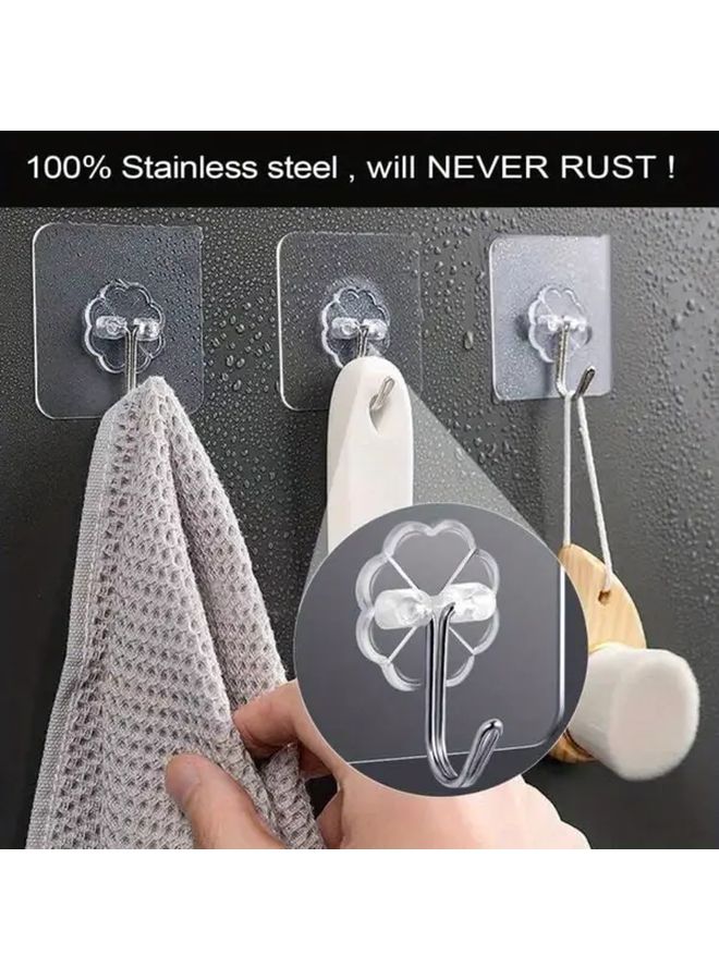 16 قطعة من خطافات التخزين الشفافة القوية الخالية من الثقوب والخياطة، رف نانو حائطي قوي وملصقات تخزين - Image 5