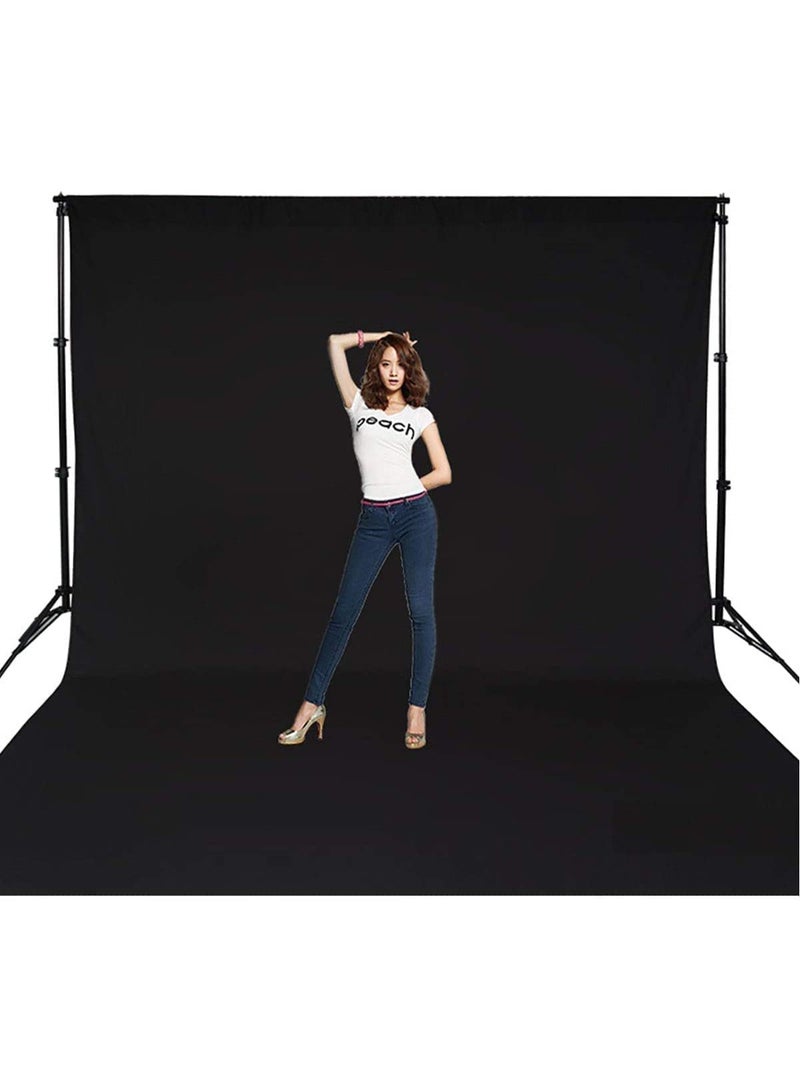 Professional 5x3M Black Screen Backdrop for Photography Background, Large white Screen for Photoshoot, Game Live Steaming Video Conference (9X16Ft white Backdrop) -Black  - Image 2