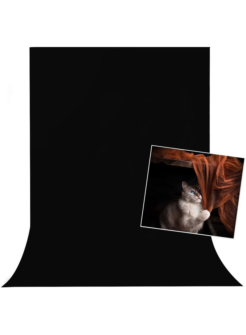 Professional 5x3M Black Screen Backdrop for Photography Background, Large white Screen for Photoshoot, Game Live Steaming Video Conference (9X16Ft white Backdrop) -Black  - Image 1