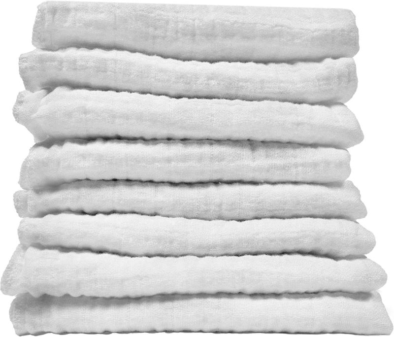 Body Linen 8 Pack Extra Soft Muslin Facial Cloths for Massage Professionals - Body Linen - Image 2