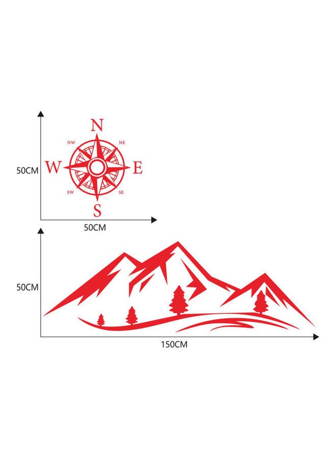 NIBEMINENT 2-Piece Mountains NSWE Compass Navigate Style Car Sticker - Image 3