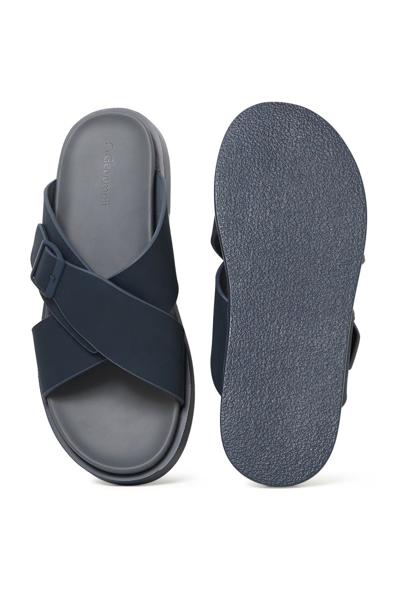 GEOOMNII Arabic Sandals for Mens – BLUE Sandals with Slip On | Comfortable PU Upper & TPR Sole - Image 5