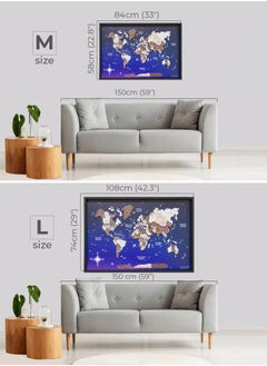 Enjoy The Wood - Framed World Map with Space Background Wall Art Wood Travel Decor 3D World Map On Board Wall Rustic Decoration Housewarming Gift - Cappuccino Space - pzsku/Z58101821AB4B83F55B8DZ/45/_/1726311586/4724f92f-90e1-464c-9968-e3ed28d14855