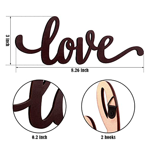 Chitidr 3 Pcs Wooden Hearts Decor Heart Wooden Sign Rustic Hanging Love Plaque for Wall Home Farmhouse Living Room Bedroom Gifts (Grey Purple) - Image 3