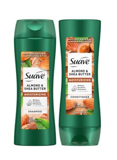 Suave Suave Shampoo and Conditioner Set, Almond & Shea Butter - Moisturizing Shampoo & Conditioner, Dry Hair Treatment, Scented, 12.6 Oz Ea (2 Piece Set)  - Image 1