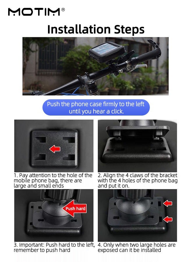 Motim Bike Phone Mount Holder Bike Bag Bicycle Bag, Waterproof Touchscreen Bike Phone Mount, Mountain, Dirt Bike and Motorcycle - 360° Rotating Suitable for Most Smartphones - Image 4