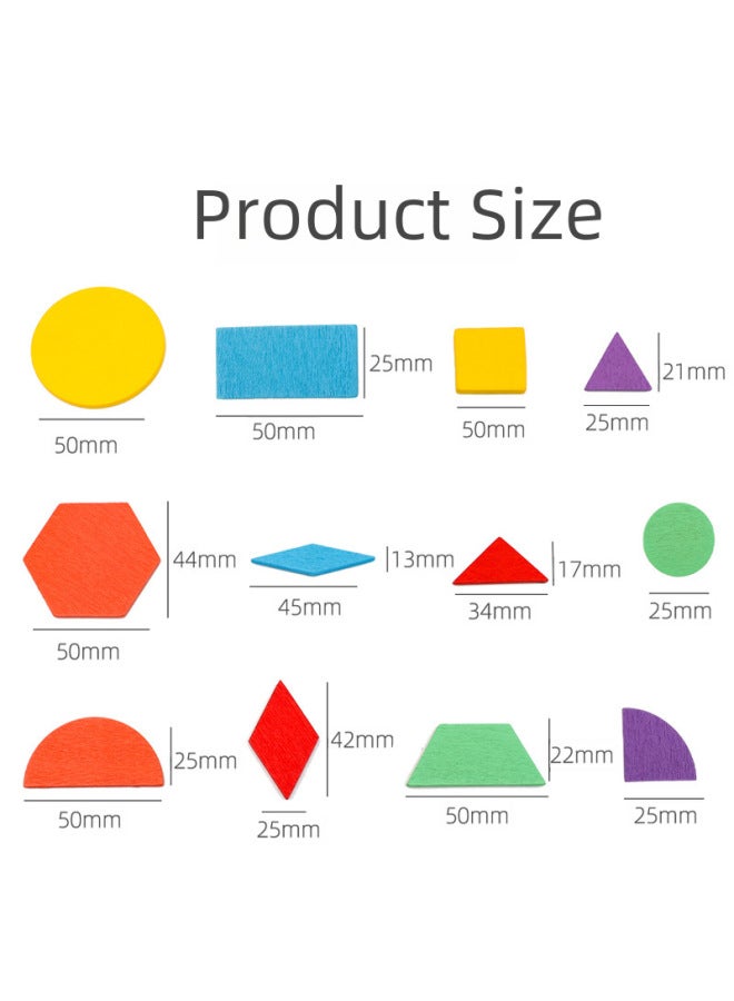 لغز الصور المقطوعة للأطفال من ذكاء الأطفال، لغز هندسي قابل للتغيير للأولاد والبنات، لعبة مغناطيسية خشبية للتعليم المبكر - اللون: صندوق حديد مغناطيسي، خطوط إبداعية - Image 5