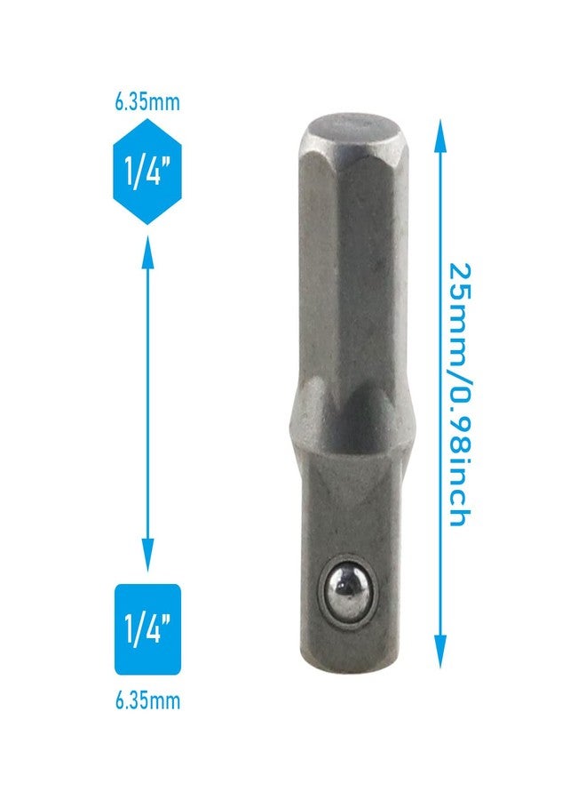 WHYHKJ 10PCS Power Tools Replacement Parts Impact Socket Adapter Converter Replacement Part 1/4'' Hex Shank To 1/4'' - Image 3