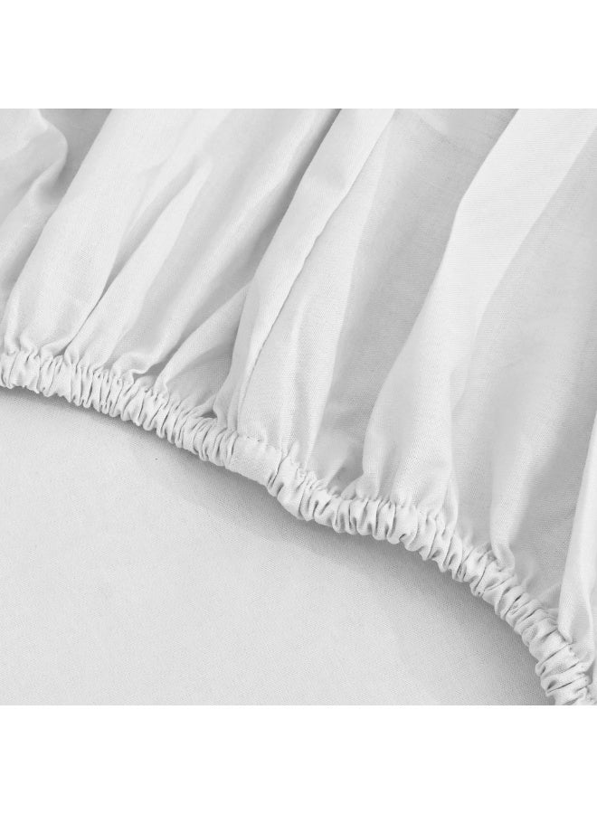 Relax Premium Luxury Bed Sheet Set – Extra Soft & Breathable & Skin-Friendly Fitted Sheet with Deep Elastic Pockets, 1 Pillowcase & 1 Fitted Sheet Included, Elegant White, 120x200 cm - Image 2