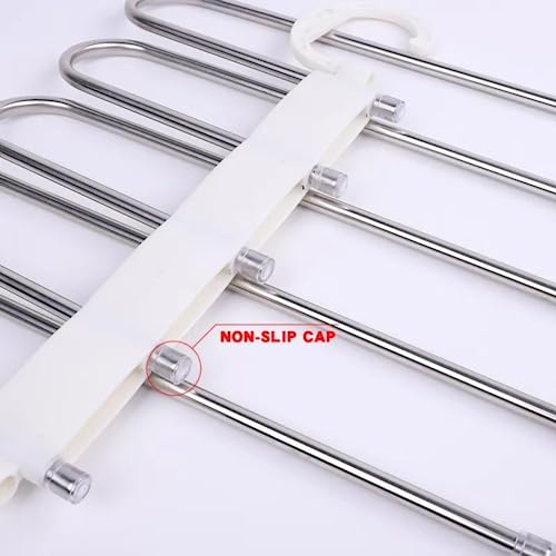 TASMAX 5-in-1 Multipurpose Pant Hangers for Wardrobe | Space-Saving Trouser & Leggings Organizer | Saree Hanger for Closet Storage & Wardrobe Organization (Pack of 2) - Image 2