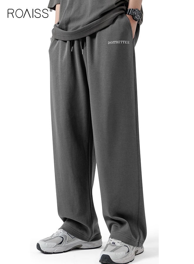 roaiss Men's Cotton Sweatpants Loose Fit Baggy Straight Leg Jogger Pants for Men Lounge Yoga Pants Draped Wide-Leg Pants Men's Outdoor Sports Pants Spring and Fall Casual Pants - Image 1