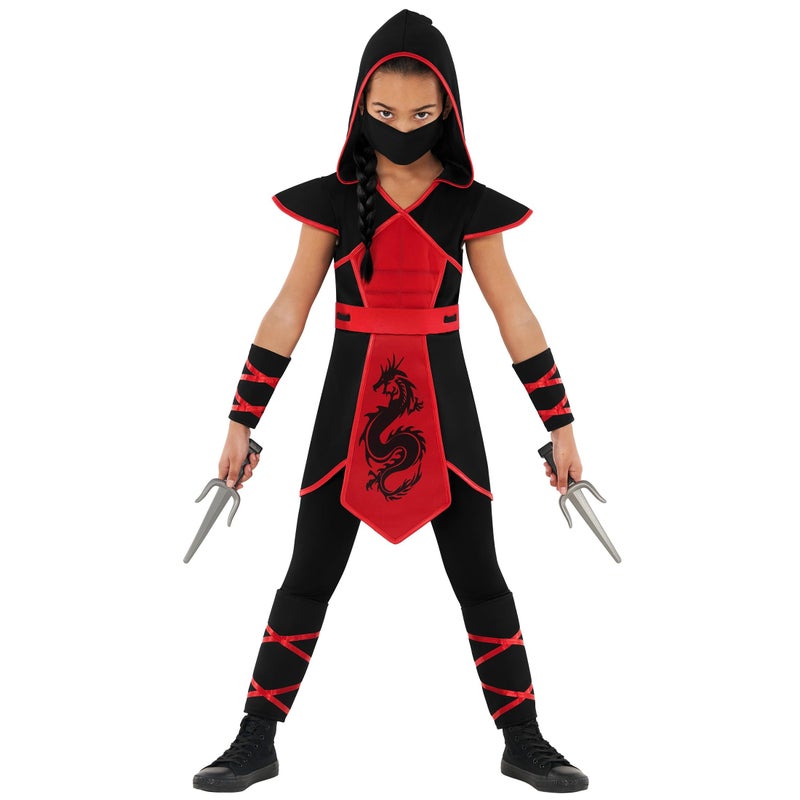 Morph - Ninja Costume for Girls -Girls Ninja Costume -Red Ninja Costume - Girl Ninja Costume- Kids Ninja Costume- Girl Ninja - Image 1