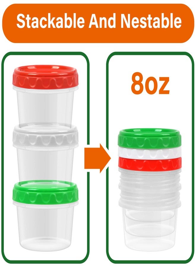 EONJOE 8 oz Small Freezer Containers with Lids Stackable Plastic Food Storage Container 1 Cup Meal Prep Bowls Airtight Dishwasher Safe,6-pack - Image 3